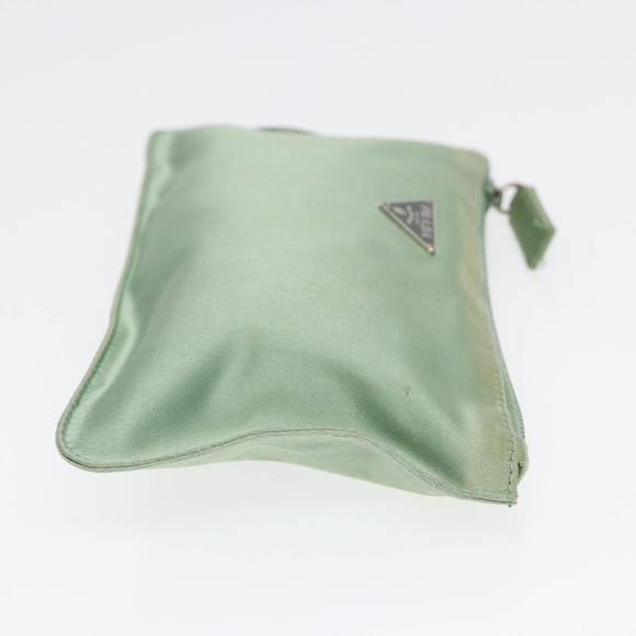 PRADA Pouch Satin Green Silver Auth 86519 - Picture 5 of 16